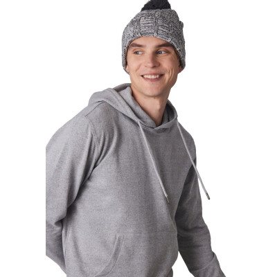 Bobble beanie with turn-up.